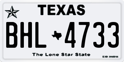 TX license plate BHL4733