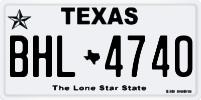 TX license plate BHL4740