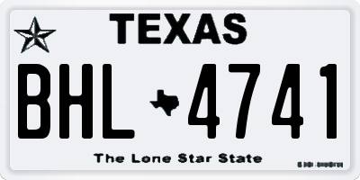 TX license plate BHL4741