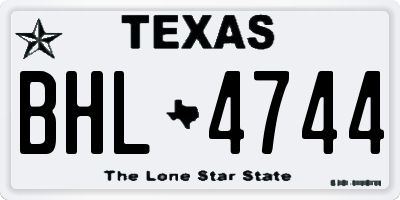 TX license plate BHL4744