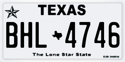 TX license plate BHL4746