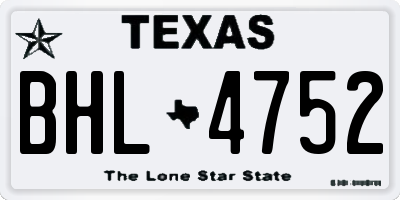 TX license plate BHL4752