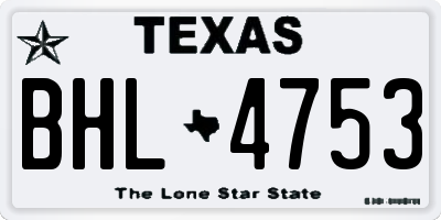 TX license plate BHL4753