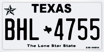 TX license plate BHL4755