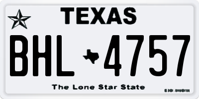TX license plate BHL4757