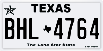 TX license plate BHL4764