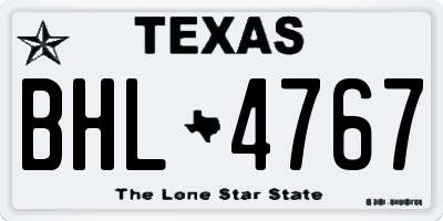 TX license plate BHL4767