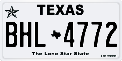 TX license plate BHL4772