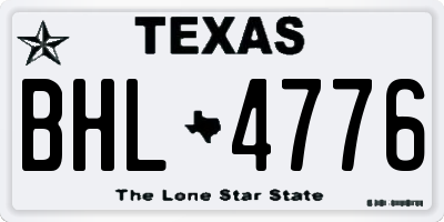 TX license plate BHL4776
