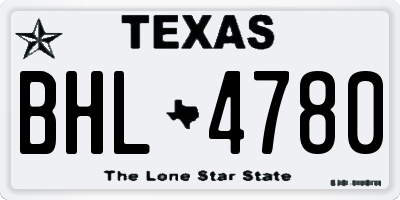 TX license plate BHL4780