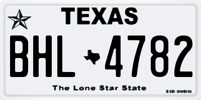 TX license plate BHL4782