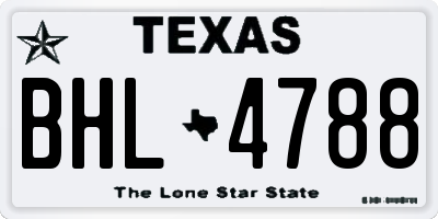 TX license plate BHL4788
