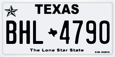 TX license plate BHL4790