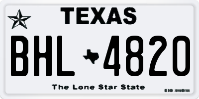TX license plate BHL4820