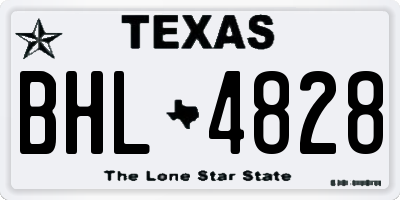 TX license plate BHL4828