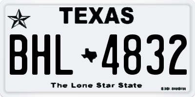 TX license plate BHL4832