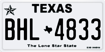 TX license plate BHL4833