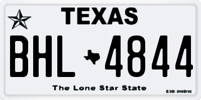 TX license plate BHL4844