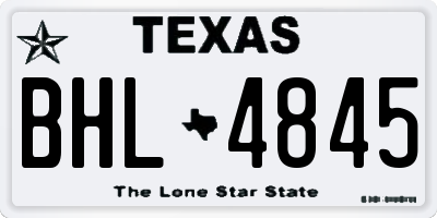 TX license plate BHL4845