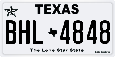 TX license plate BHL4848