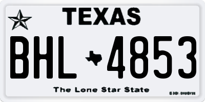 TX license plate BHL4853