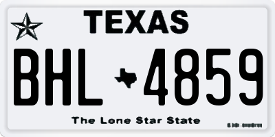 TX license plate BHL4859