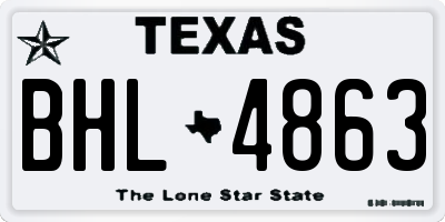 TX license plate BHL4863