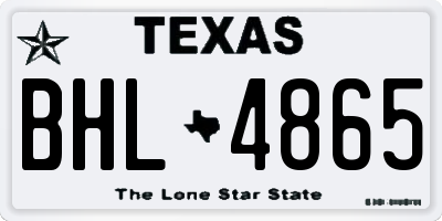 TX license plate BHL4865