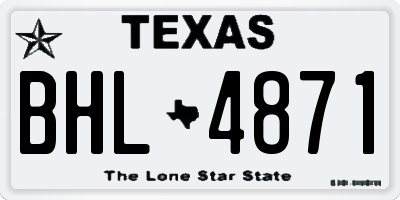 TX license plate BHL4871