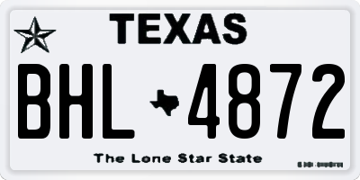 TX license plate BHL4872