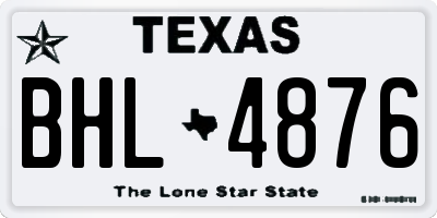 TX license plate BHL4876