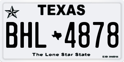 TX license plate BHL4878