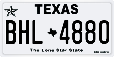 TX license plate BHL4880