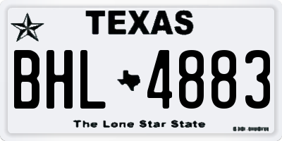 TX license plate BHL4883