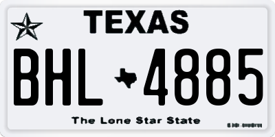 TX license plate BHL4885