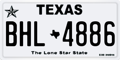 TX license plate BHL4886