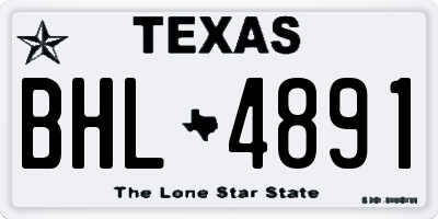 TX license plate BHL4891