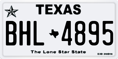 TX license plate BHL4895
