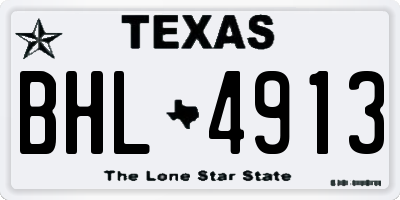 TX license plate BHL4913