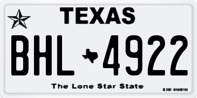 TX license plate BHL4922