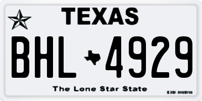 TX license plate BHL4929