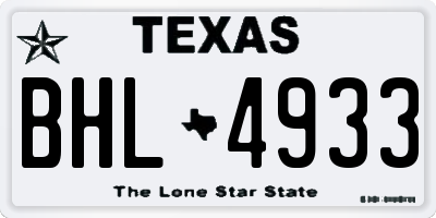 TX license plate BHL4933