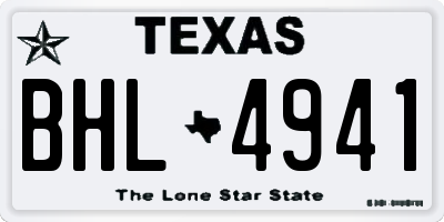 TX license plate BHL4941