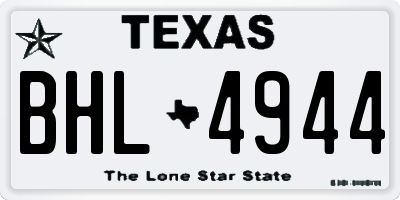 TX license plate BHL4944