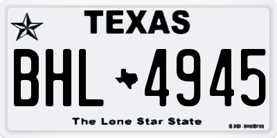 TX license plate BHL4945