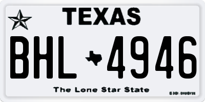 TX license plate BHL4946