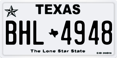 TX license plate BHL4948