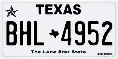 TX license plate BHL4952