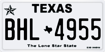 TX license plate BHL4955