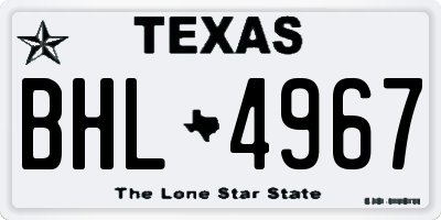 TX license plate BHL4967